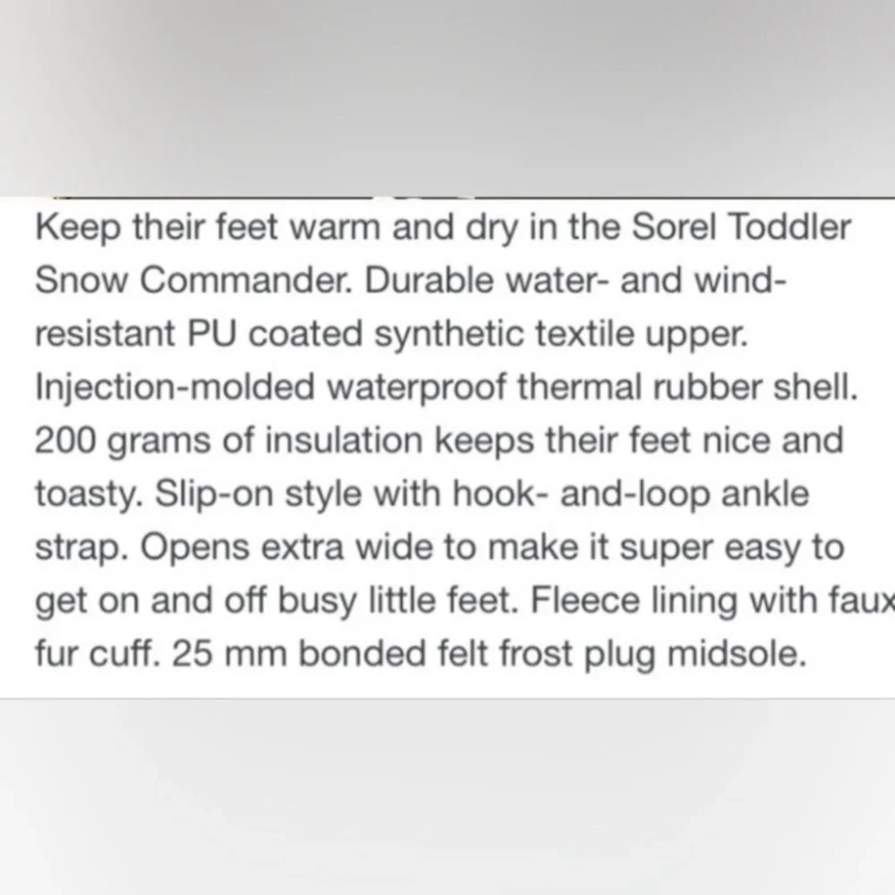 SOREL Boots Commander Toddler Size 5 Black/Blue Polar Bear Faux Fur